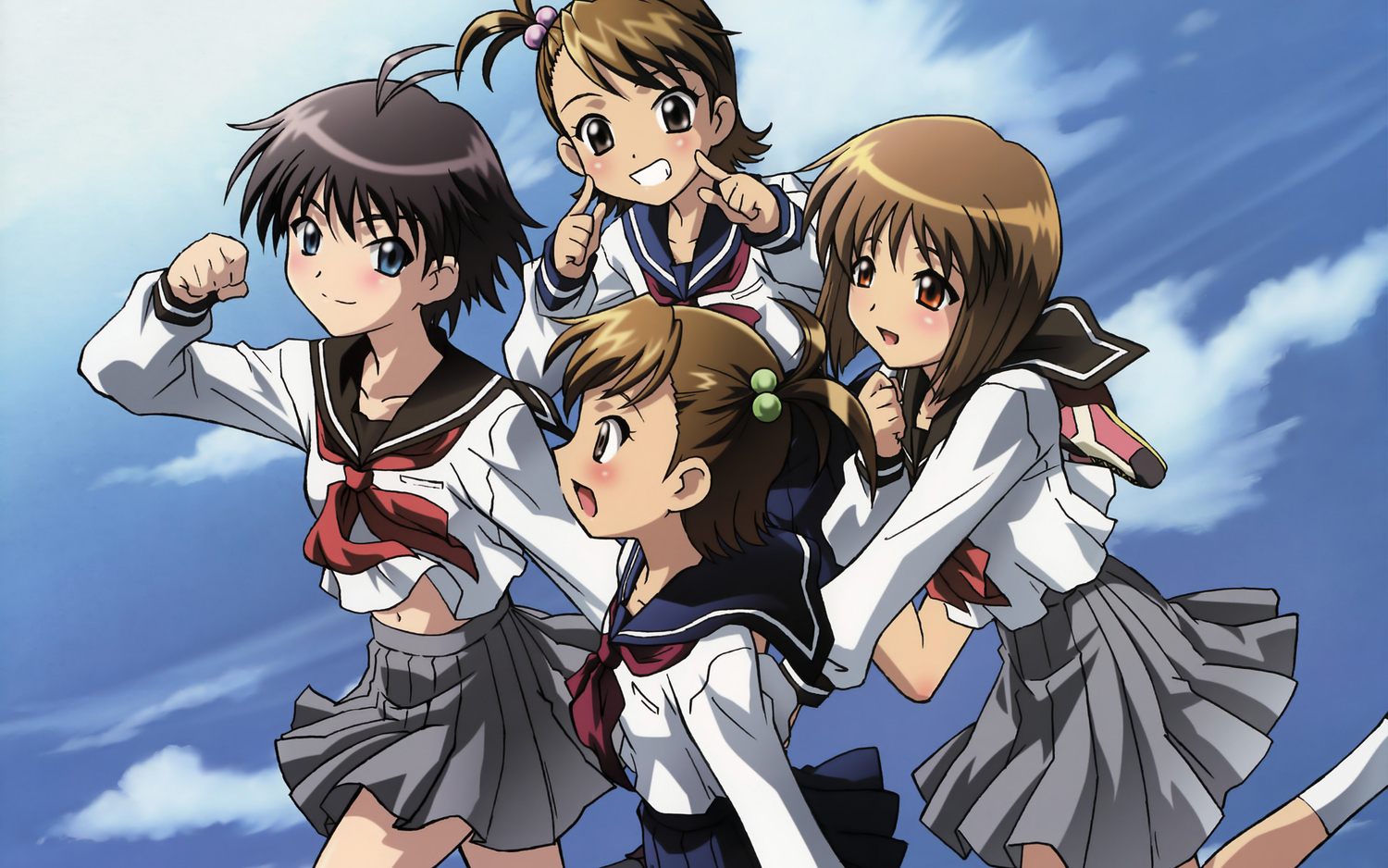 futami_ami, futami_mami, group, hagiwara_yukiho, idolmaster, idolmaster_xenoglossia, kikuchi_makoto, school_uniform