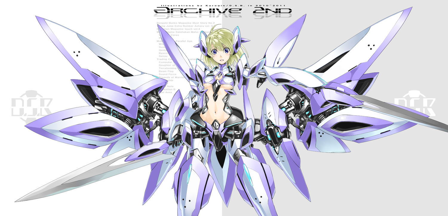 breasts, kurogin, mechagirl, original, sword, underboob, weapon