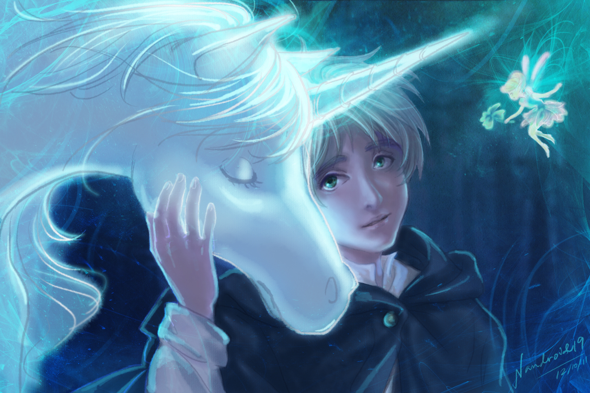 animal, anthropomorphism, axis_powers_hetalia, england_(hetalia), fairy, horse, male, signed