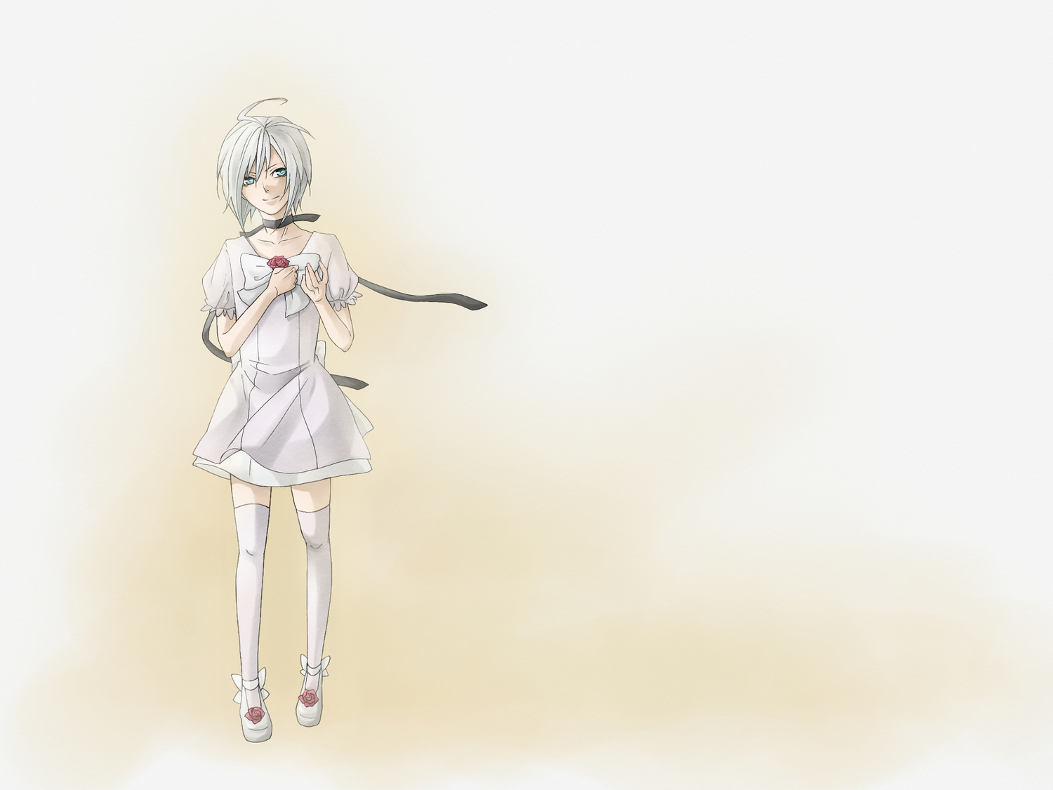 all_male, male, otoko_no_ko, short_hair, utatane_piko, vocaloid, white_hair