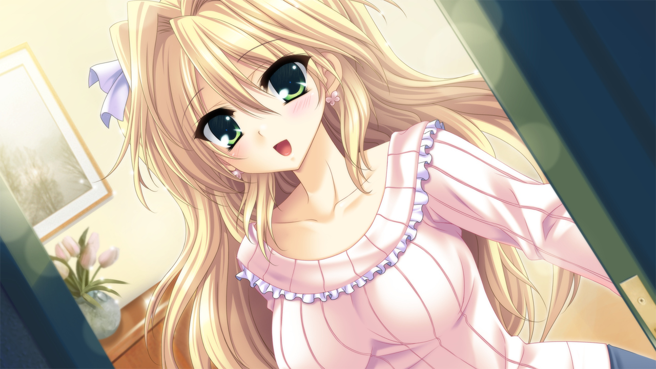 amagi_sakino, blonde_hair, game_cg, green_eyes, ikura_nagisa, long_hair, mashiro_summer