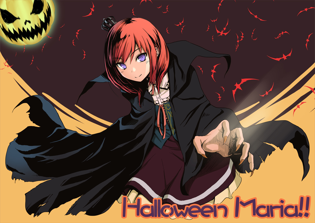 crown, dress, halloween, konoe_(vis9191), moon, purple_eyes, umineko_no_naku_koro_ni, ushiromiya_maria