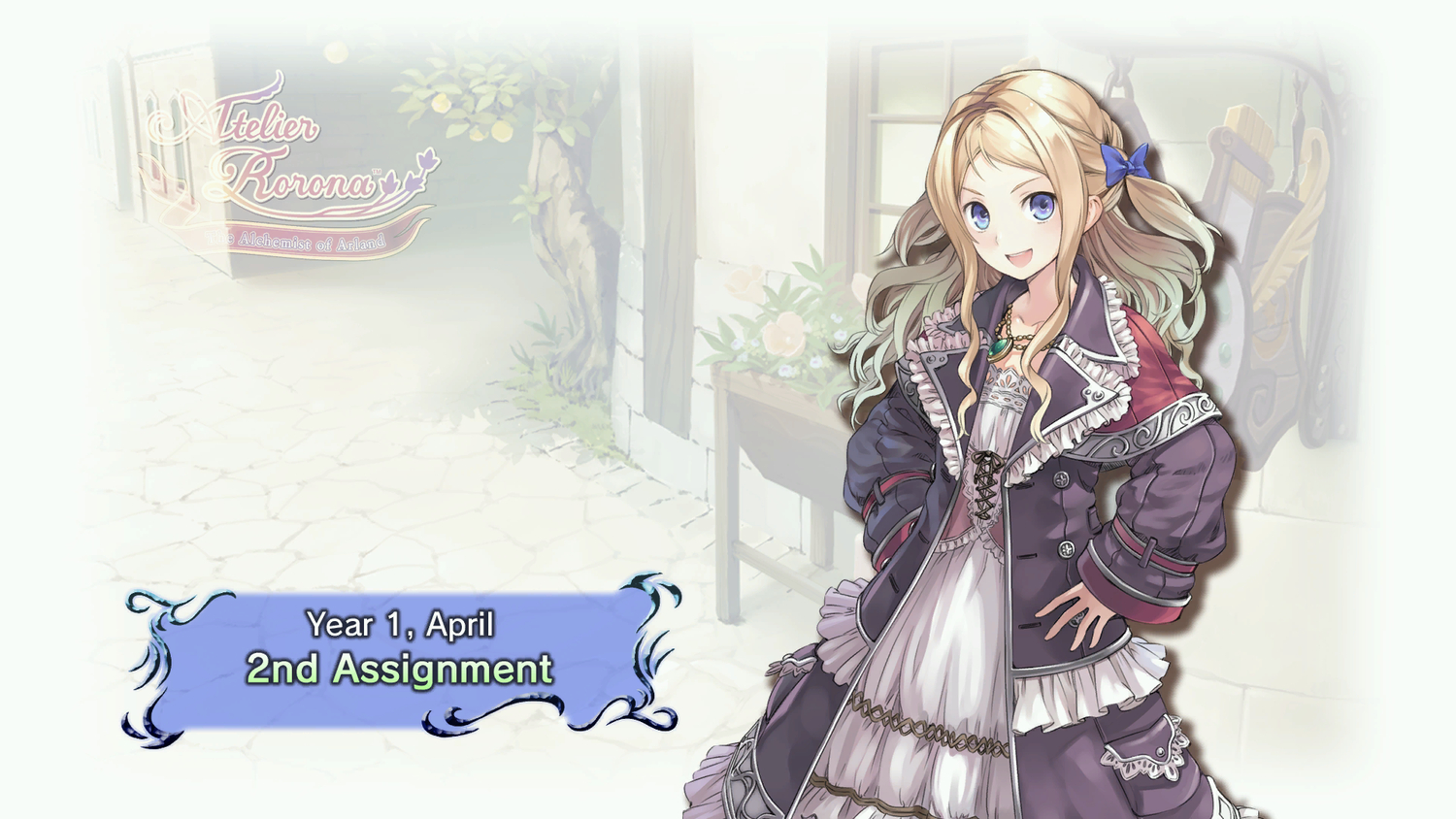 atelier_rorona, blonde_hair, blue_eyes, cuderia_von_feuerbach, dress, game_cg, kishida_mel, long_hair
