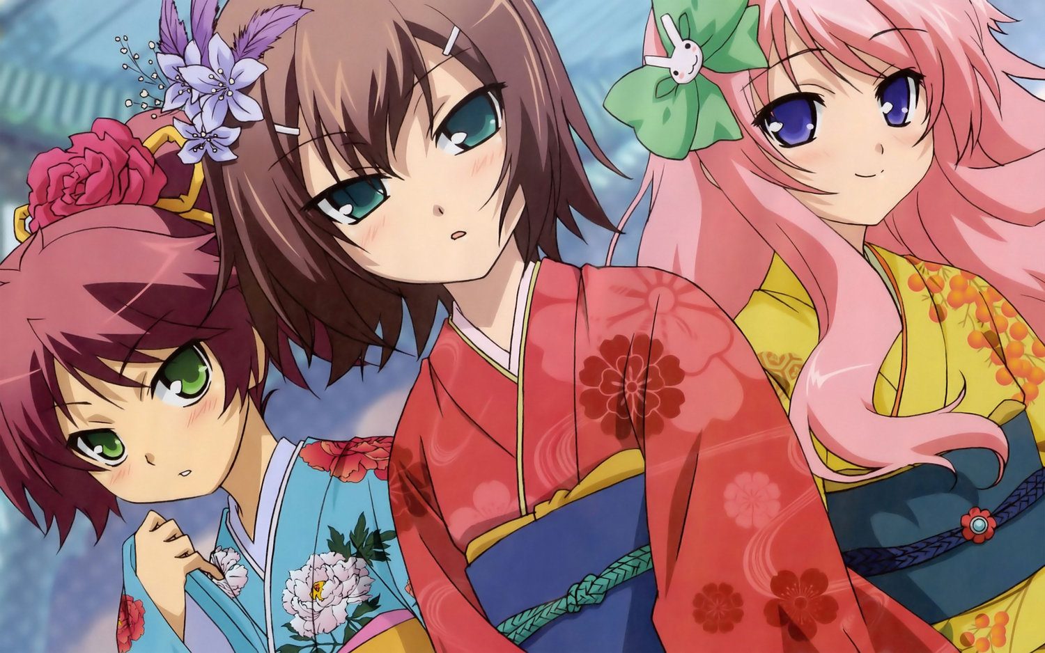 baka_to_test_to_shoukanjuu, himeji_mizuki, japanese_clothes, kinoshita_hideyoshi, male, otoko_no_ko, shimada_minami