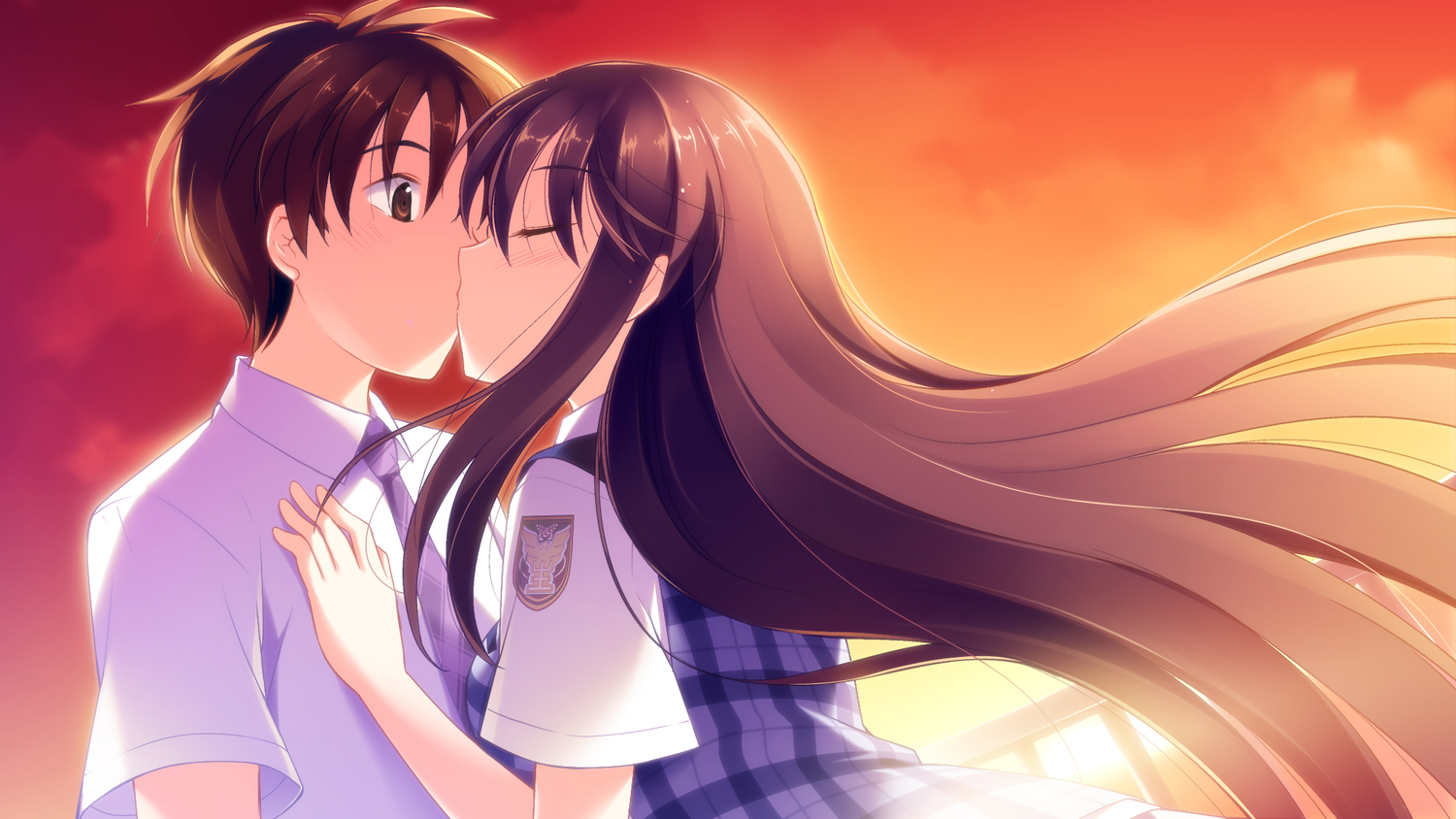 game_cg, isami_hayato, kiss, kunitomo_miori, male, pulltop, shinsei_ni_shite_okasubekarazu, watari_masahito