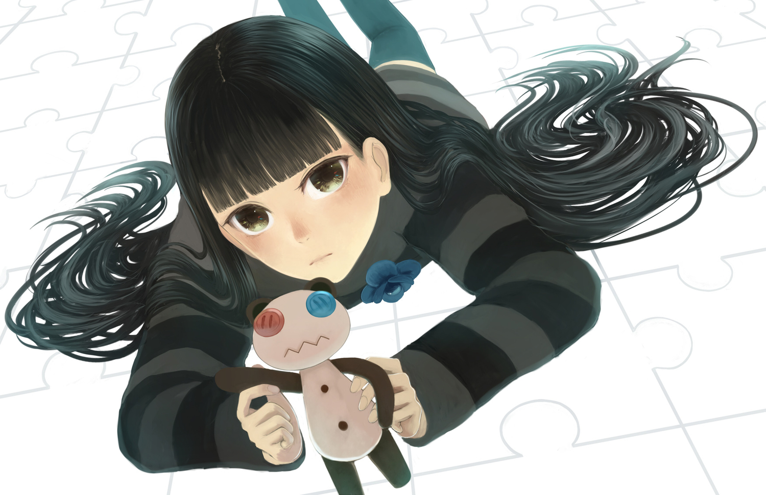 black_hair, bou_nin, doll, loli, long_hair, sasa_kazamori, thighhighs, un-go