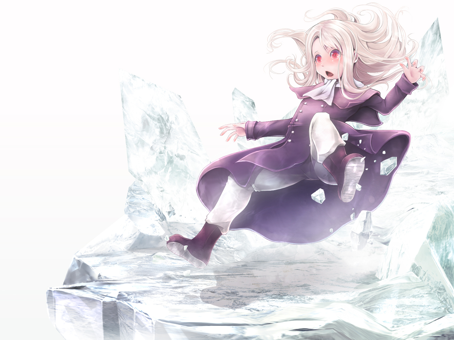boots, fate_(series), fate/stay_night, fate/zero, haku_(sinsifuku2), illyasviel_von_einzbern, red_eyes, scarf