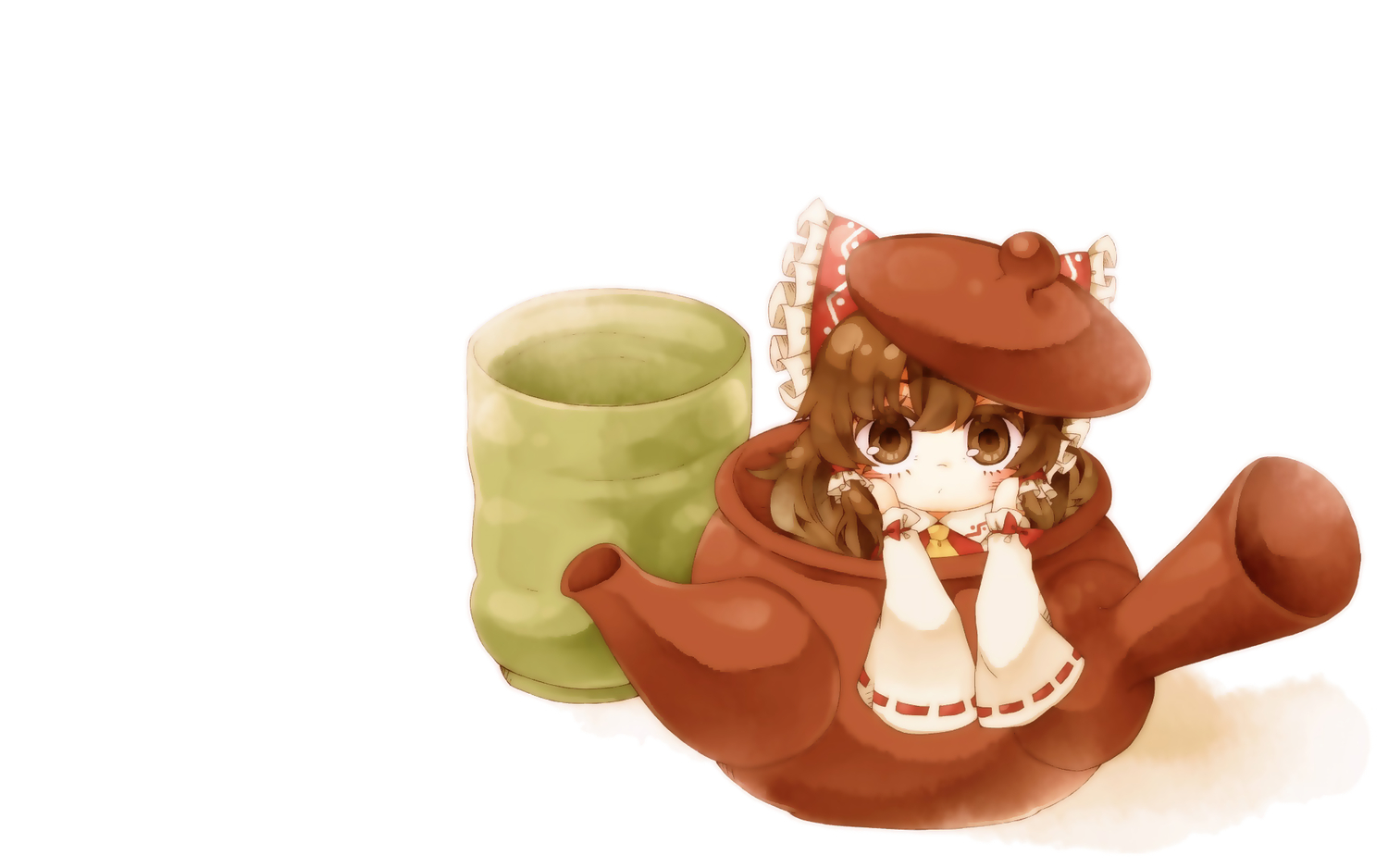 brown_eyes, brown_hair, chibi, hakurei_reimu, japanese_clothes, kyouda_suzuka, long_hair, miko