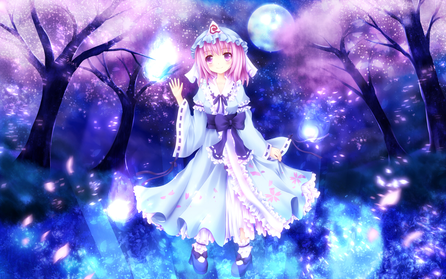 fromage_tart, japanese_clothes, pink_hair, saigyouji_yuyuko, short_hair, touhou