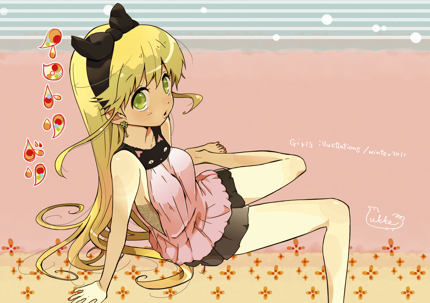 barefoot, green_eyes, original, ukke