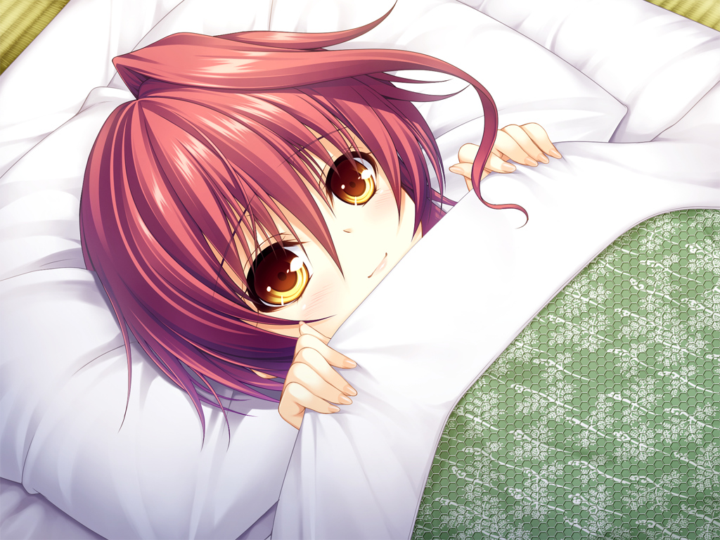 bed, ekino-jeru_aria, game_cg, haruka_natsuki, red_hair, yurikago_kara_tenshi_made