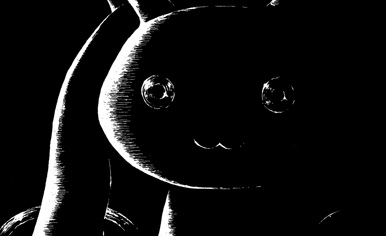 captainonimaru, kyuubee, mahou_shoujo_madoka_magica, monochrome