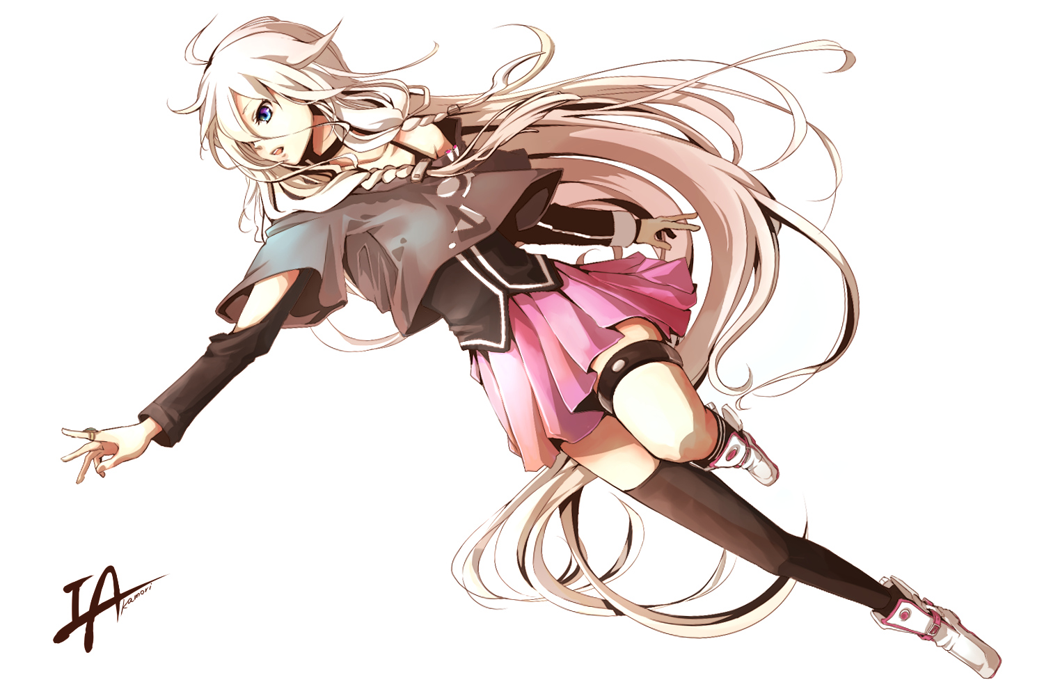 akamori, blonde_hair, braids, ia, long_hair, vocaloid, white