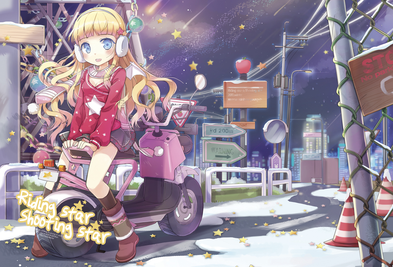 blonde_hair, blue_eyes, jin_young-in, long_hair, original, stars
