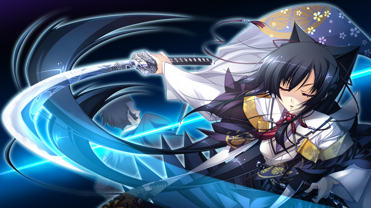 appare!_tenka_gomen, game_cg, japanese_clothes, katagiri_hinata, katana, kimono, sword, tokugawa_eimi