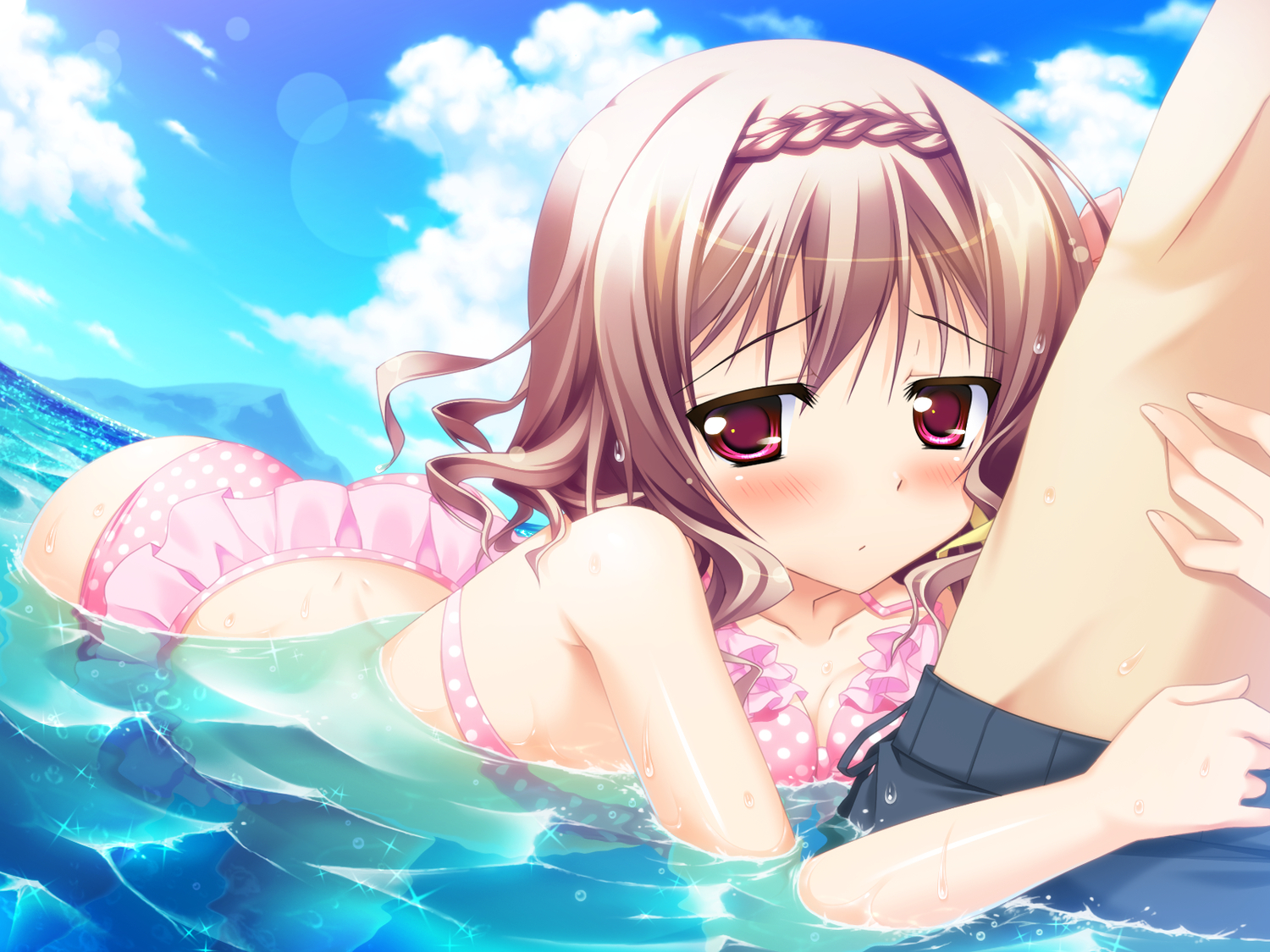 bikini, game_cg, koisuru_koto_to_mitsuketari, purinko, suzuse_satsuki, swimsuit, water