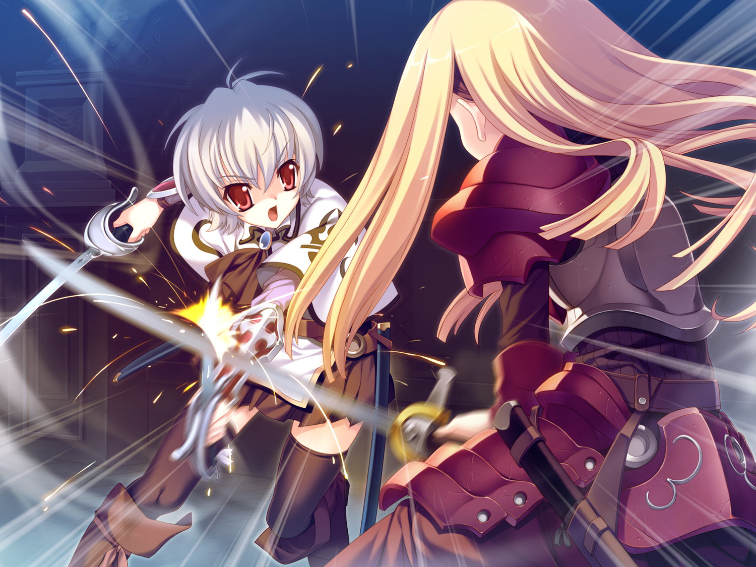 blonde_hair, boku_no_te_no_naka_no_rakuen, caramel_box, ellinor_besch, game_cg, kurosaki, red_eyes, school_uniform