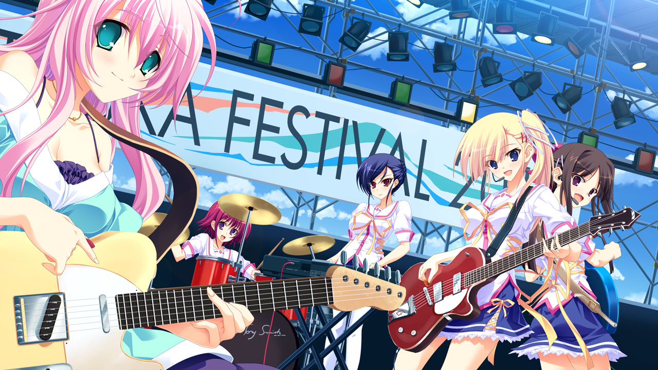 ama_ane, drums, game_cg, group, guitar, instrument, kikurage, mikoshiba_saki, peassoft, takashina_natsumi, yashima_megumi, yashima_otome, yashima_yuzuki