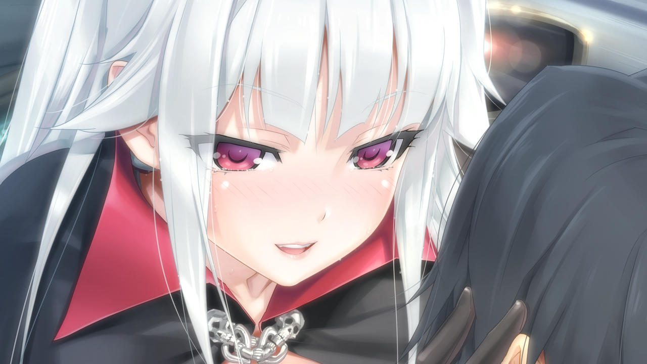 bishoujo_mangekyou, cape, close, game_cg, gloves, happoubi_jin, kagarino_kirie, long_hair, omega_star, onogami_shigehiko, red_eyes, vampire, white_hair