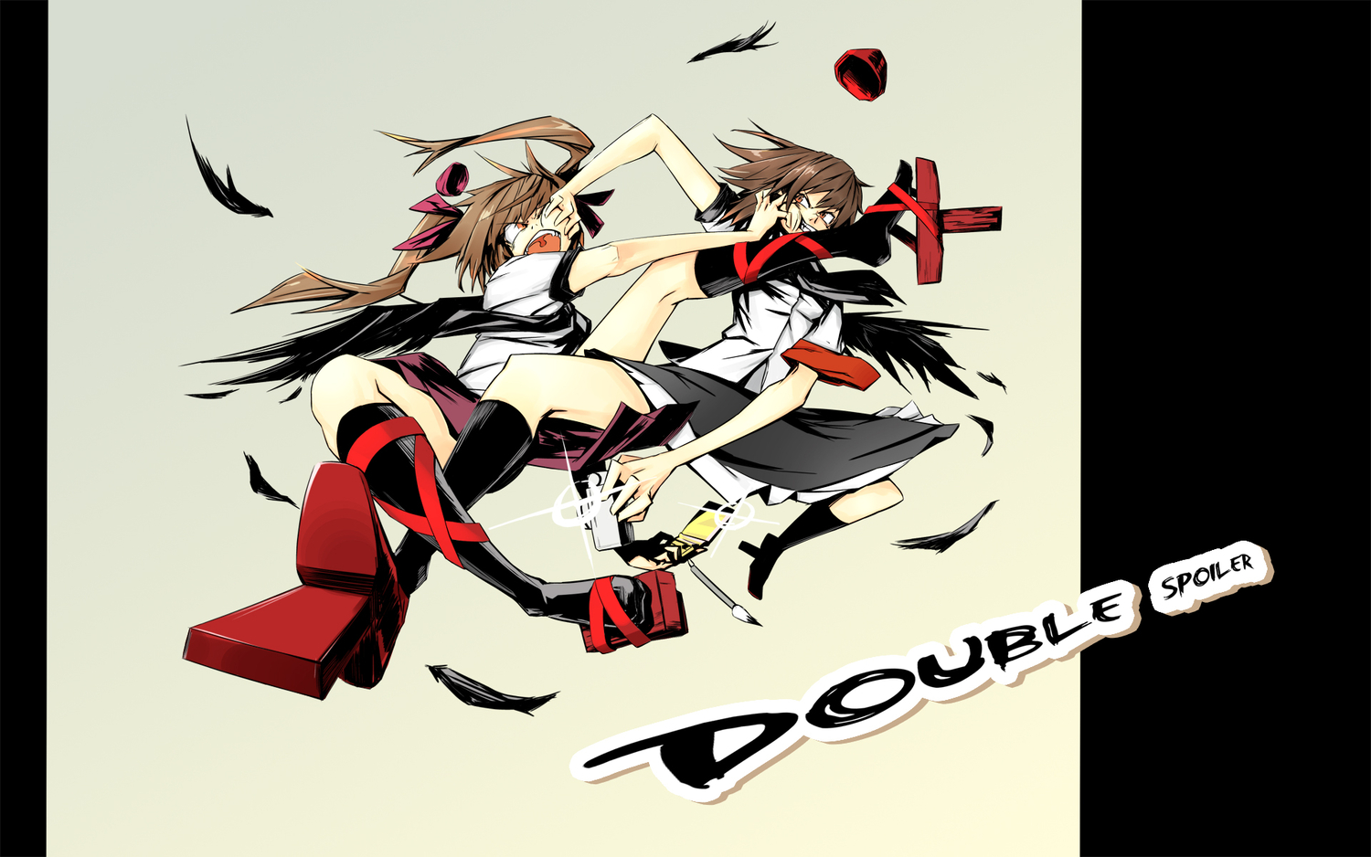 2girls, camera, hat, himekaidou_hatate, kong_xian, phone, shameimaru_aya, touhou