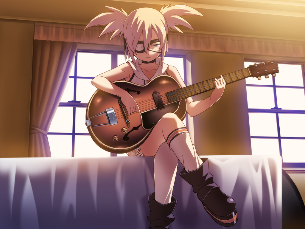 eyepatch, game_cg, guitar, hotel_(erogame), instrument, sara_coltrane, tasaka_shinnosuke, twintails
