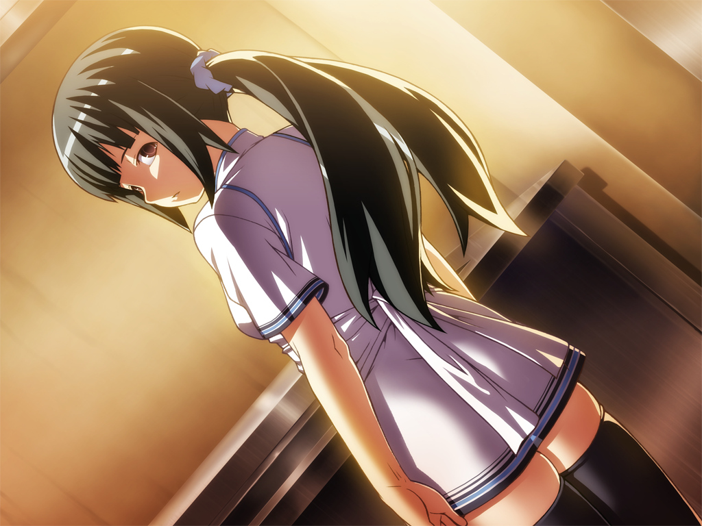 black_hair, game_cg, hotel_(erogame), kougetsu_hinowa, school_uniform, tasaka_shinnosuke, thighhighs