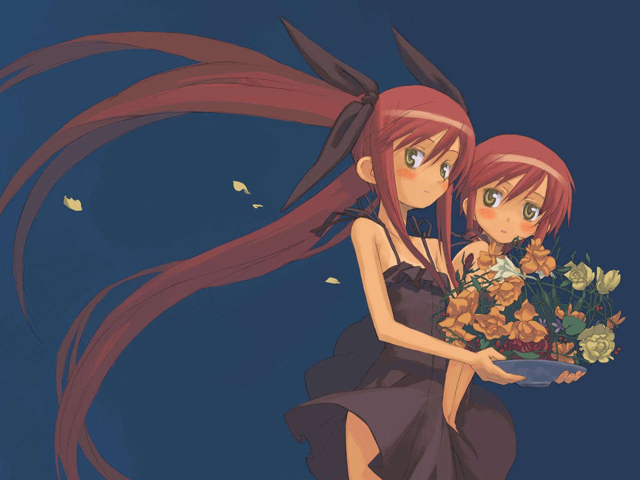 flowers, kousaka_alice, kousaka_maria, kuroboshi_kouhaku, suigetsu, twins