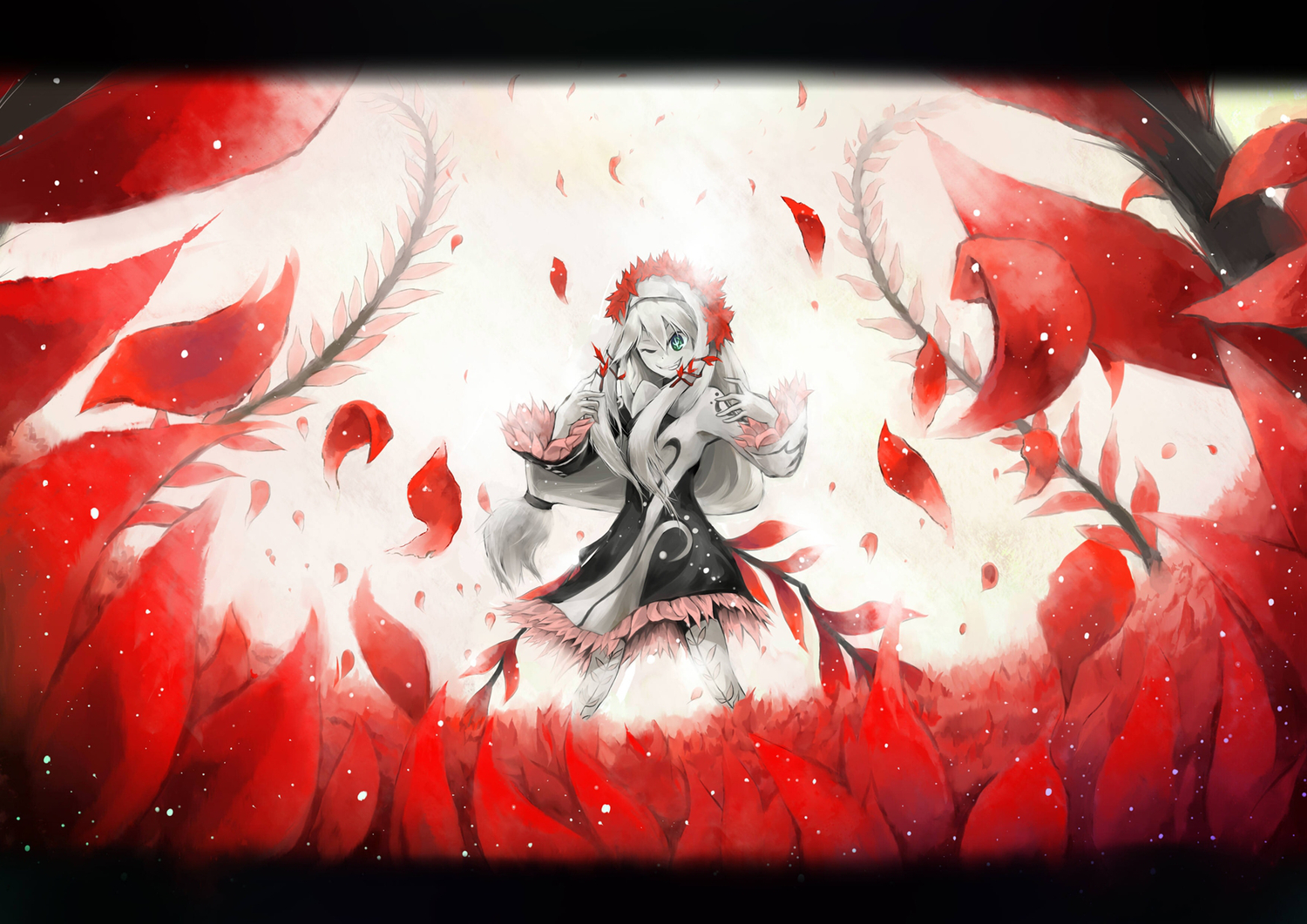 long_hair, mistelteinn, murachiki, white_hair, yumekui_merry