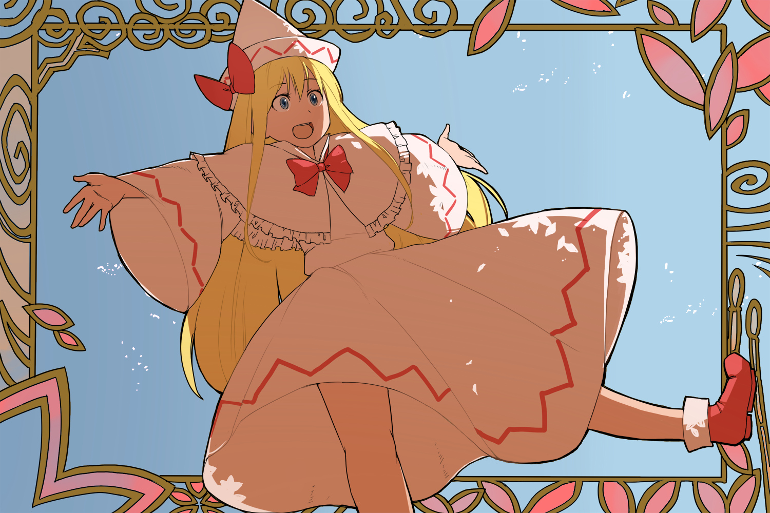 blonde_hair, blue_eyes, dress, hat, lily_white, long_hair, touhou, yokohachi