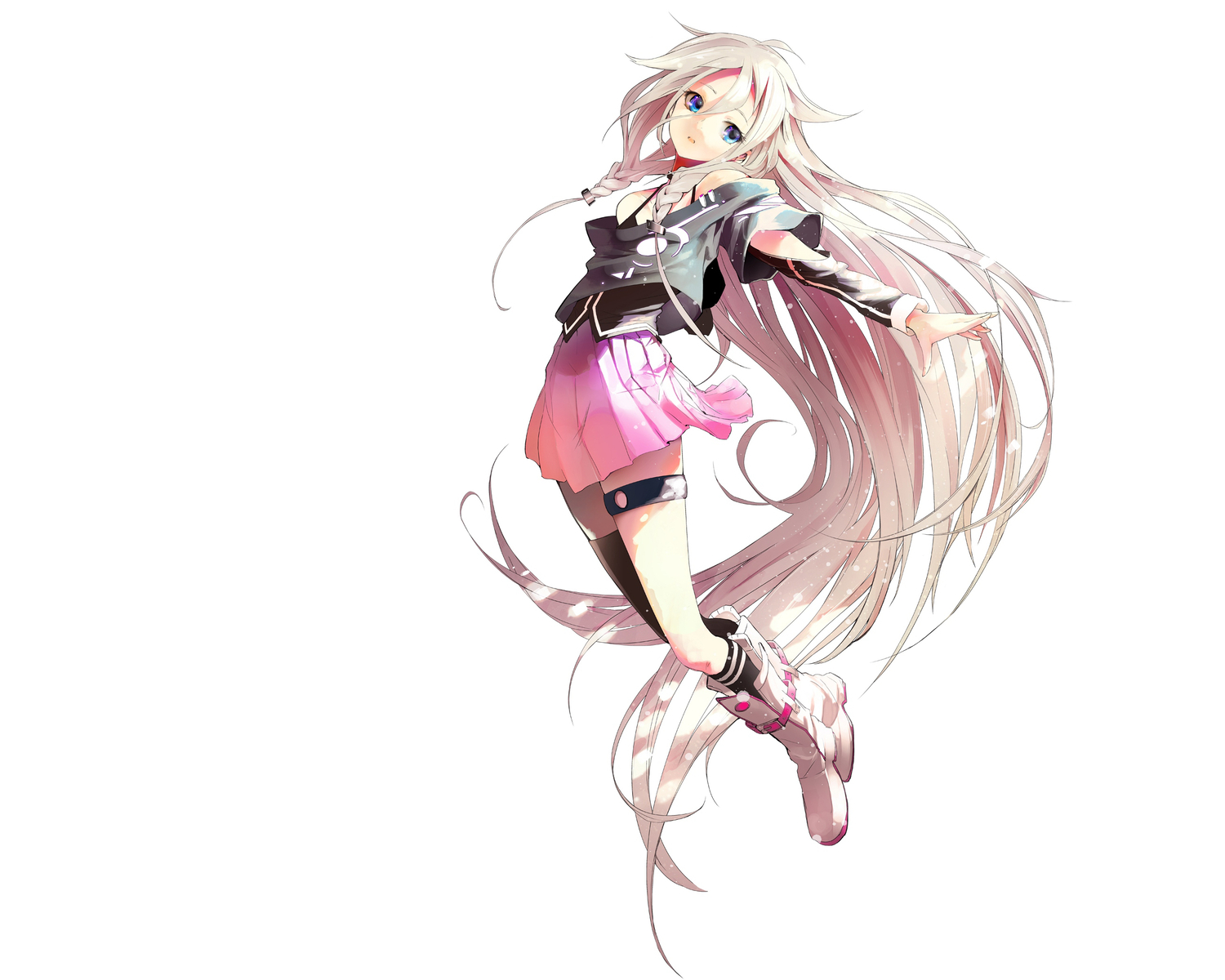 akasaka_aka, blonde_hair, blue_eyes, ia, long_hair, skirt, vocaloid, white