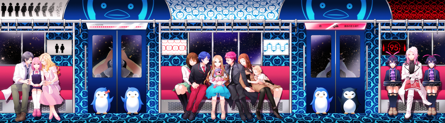 aile_(crossroads), animal, bird, dress, dualscreen, mawaru_penguindrum, natsume_mario, natsume_masako