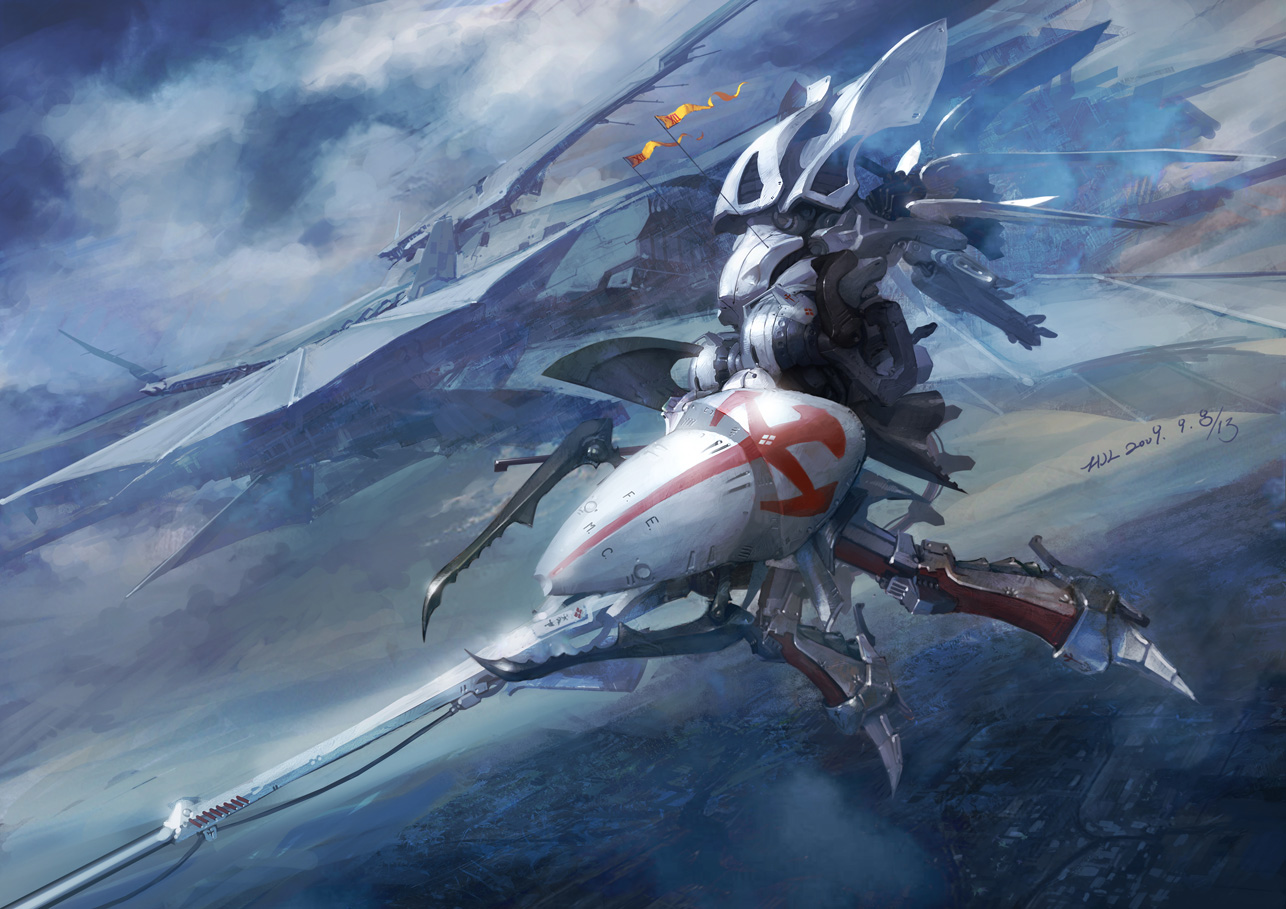 aircraft, armor, city, clouds, five_star_stories, hjl, landscape, led_mirage
