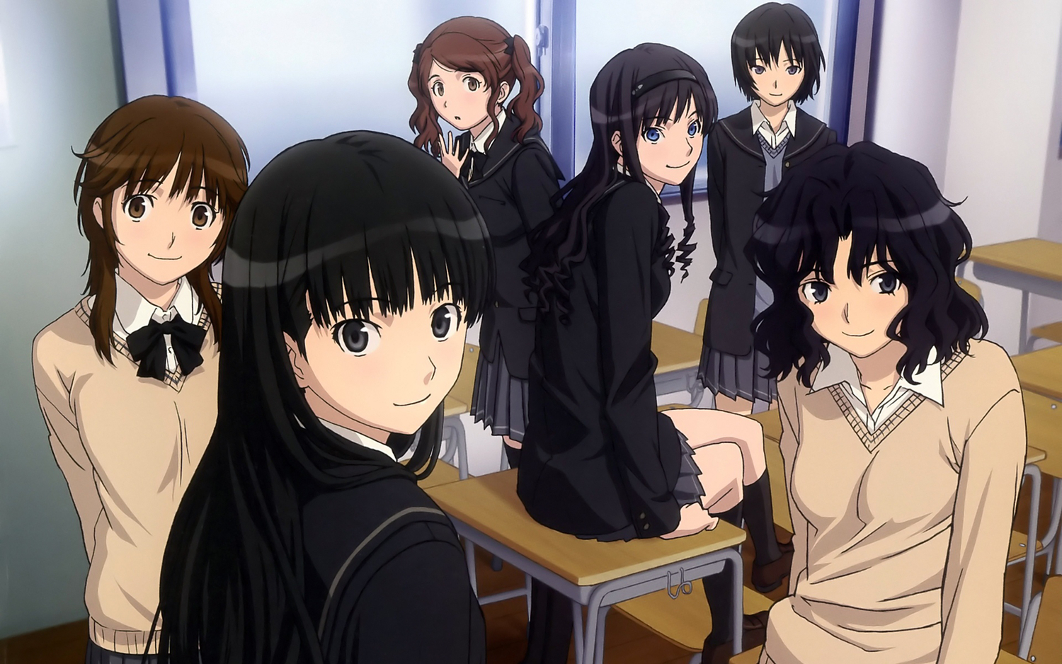 amagami, ayatsuji_tsukasa, headband, kneehighs, morishima_haruka, nakata_sae, nanasaki_ai, sakurai_rihoko