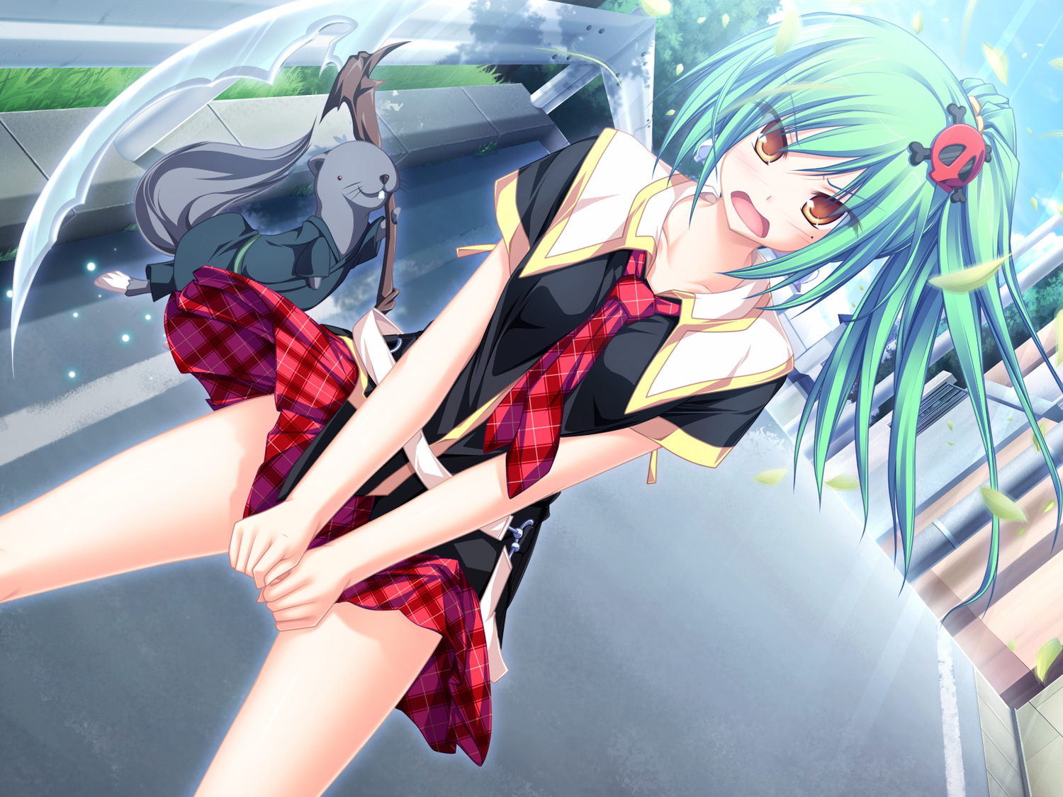 animal, enomoto_yoshika, game_cg, school_uniform, suzukaze_no_melt, tenmaso, tie, whirlpool