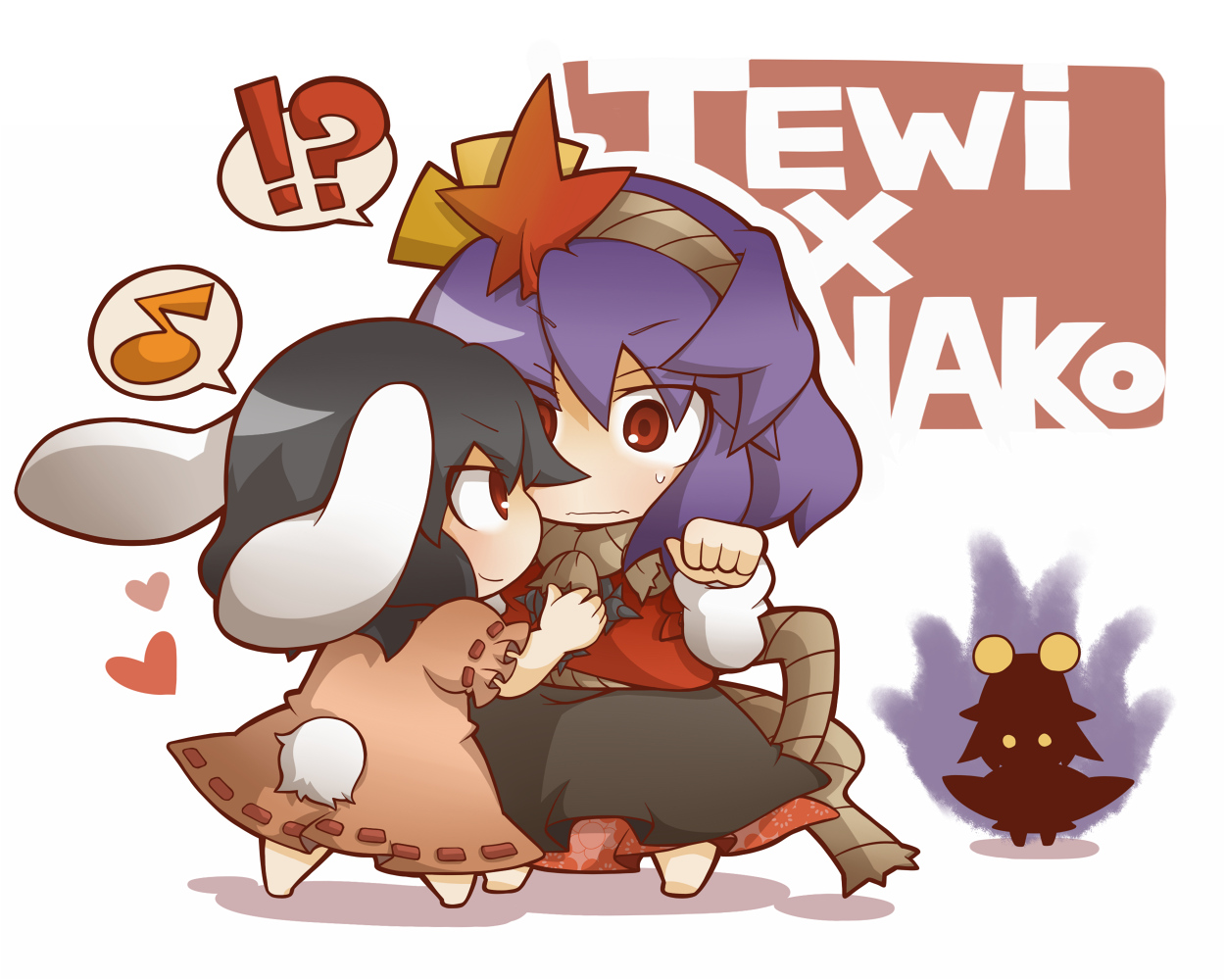 animal_ears, black_hair, blush, bunny_ears, bunnygirl, chibi, gurageida, hat