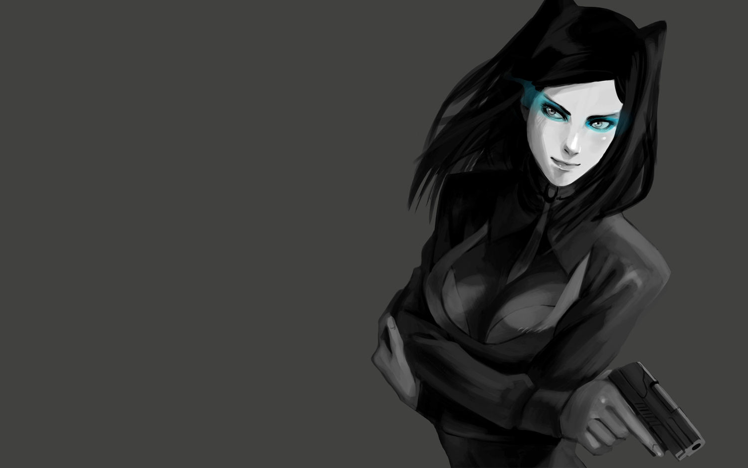 black_hair, ergo_proxy, gun, re-l_mayer, weapon
