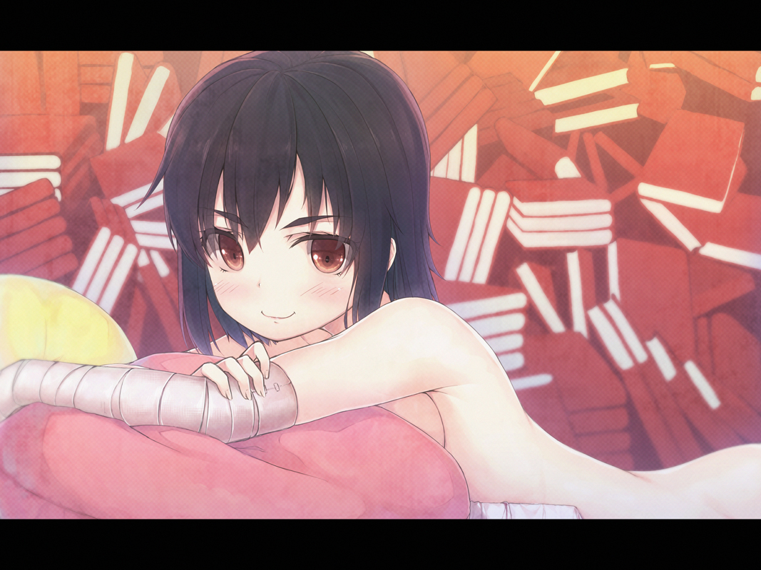 bakemonogatari, black_hair, book, brown_eyes, kanbaru_suruga, monogatari_(series), shiva_(executor), tagme