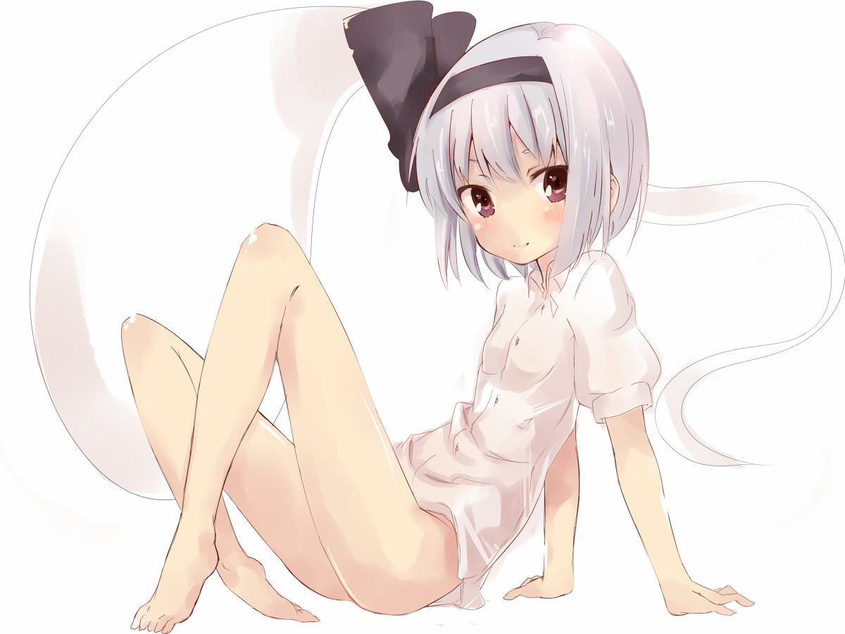 barefoot, bow, katanakko_daisuki, konpaku_youmu, myon, touhou