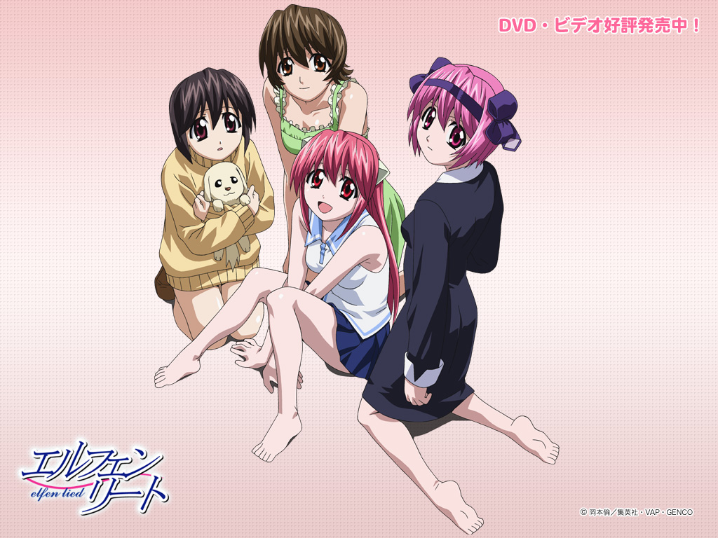 elfen_lied, lucy_(elfen_lied), mayu_(elfen_lied), nana_(elfen_lied), yuka
