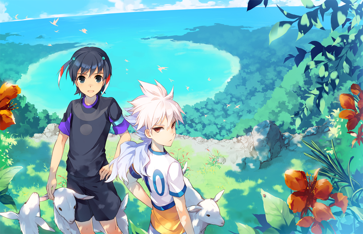 animal, bird, hakuryuu_(character), inazuma_eleven_go, scenic, shuu_(character), tousaki_umiko