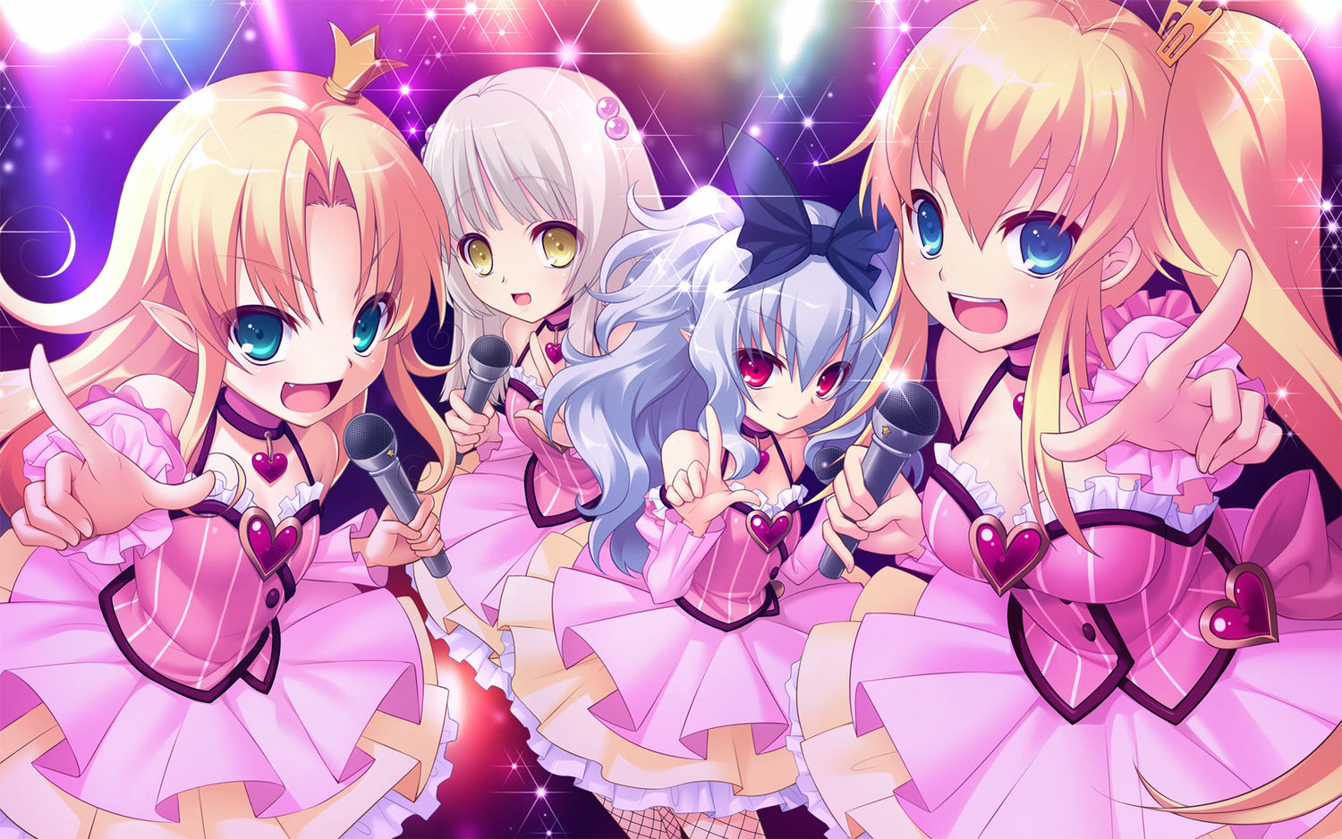 game_cg, group, pointed_ears, prismatic_princess_union_stars