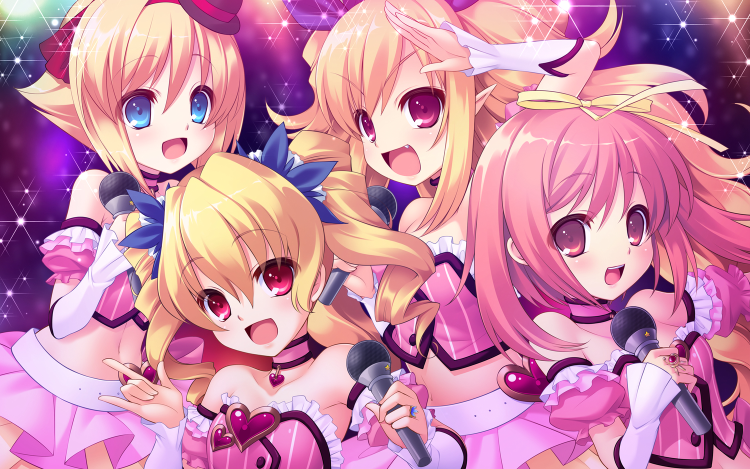 game_cg, group, pointed_ears, prismatic_princess_union_stars