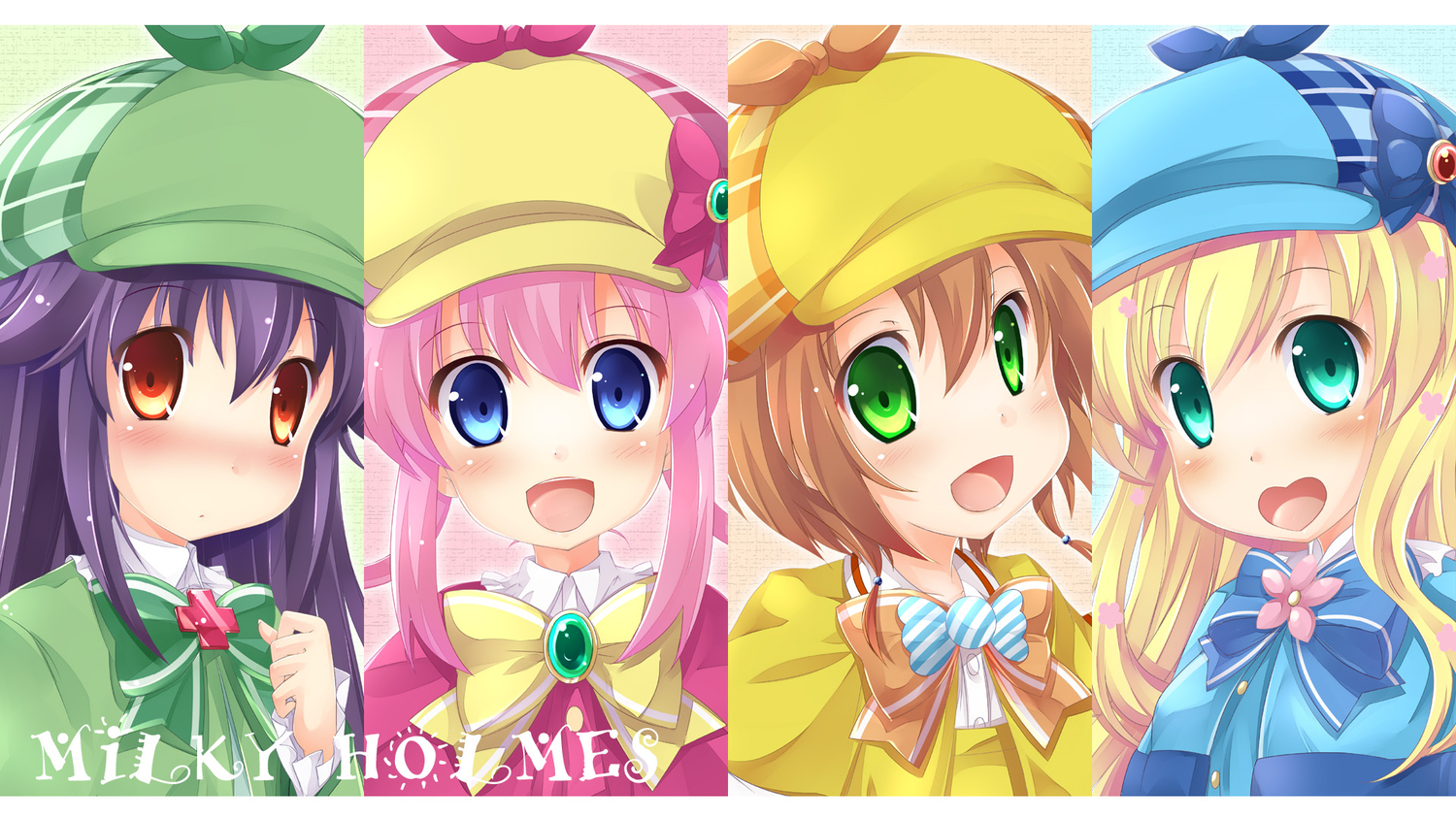 bow, cordelia_glauca, fujimoto_akio, hat, hercule_barton, sherlock_shellingford, tantei_opera_milky_holmes, yuzurizaki_nero