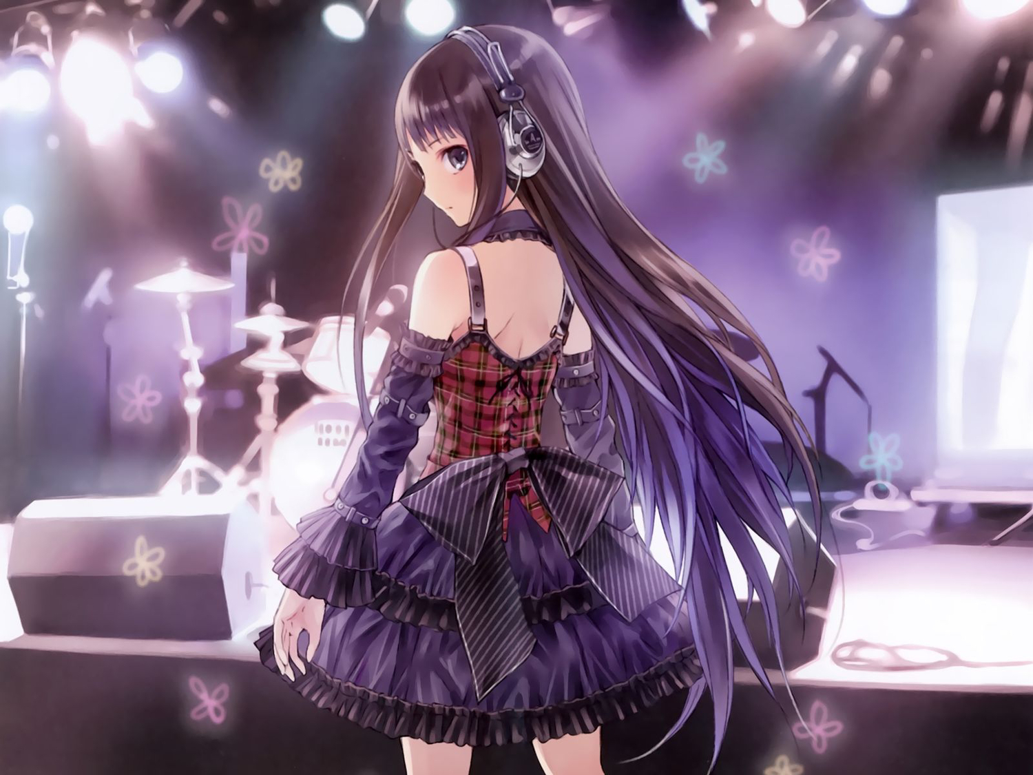 headphones, jpeg_artifacts, kamisama_no_memo_chou, kishida_mel, shionji_yuuko