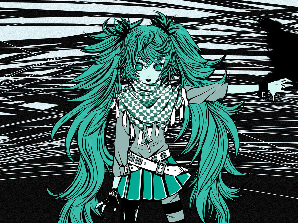 agi_(holic2007), aqua_eyes, aqua_hair, cross, gloves, hatsune_miku, jpeg_artifacts, long_hair