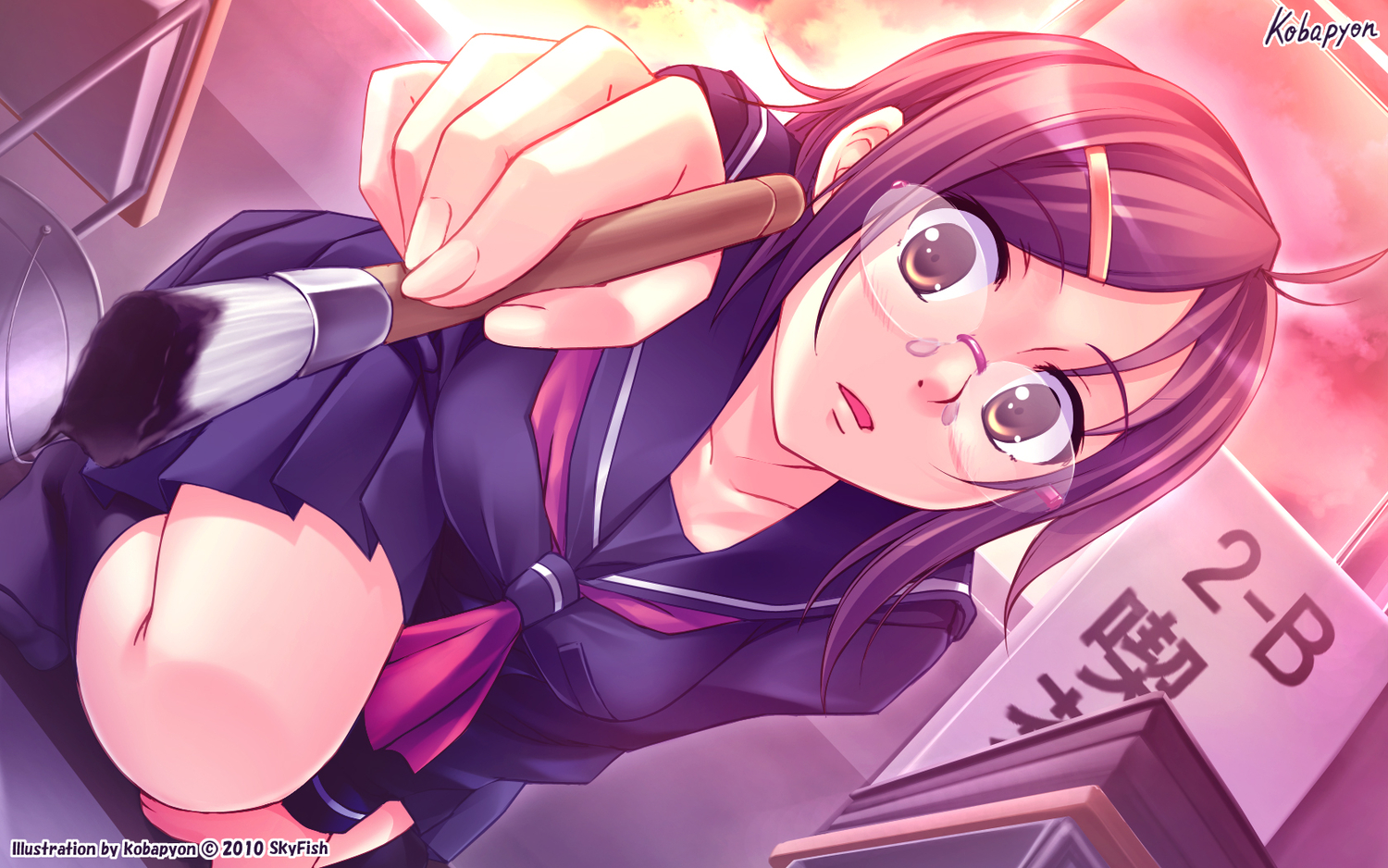 kobapyon, school_uniform, skyfish, tagme
