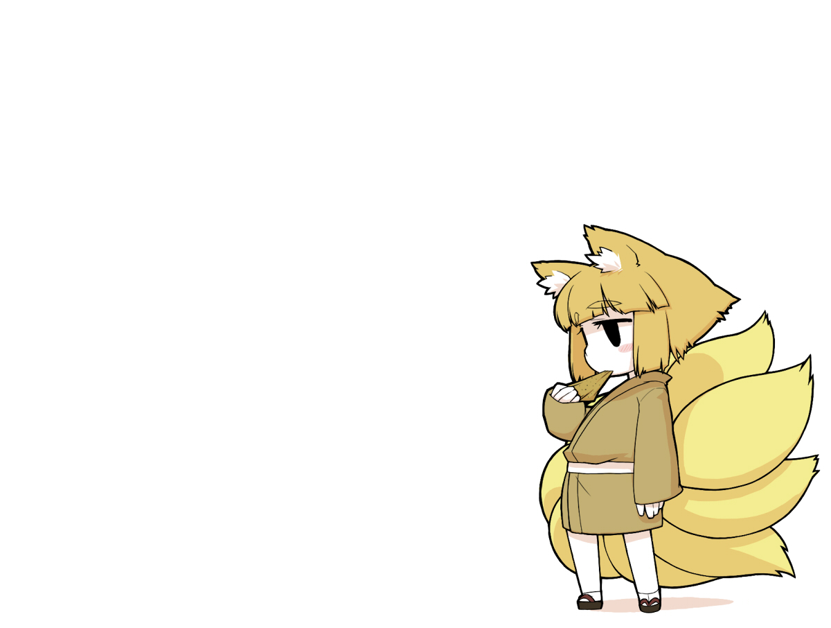 animal_ears, foxgirl, original, tail, ume_(noraneko), white