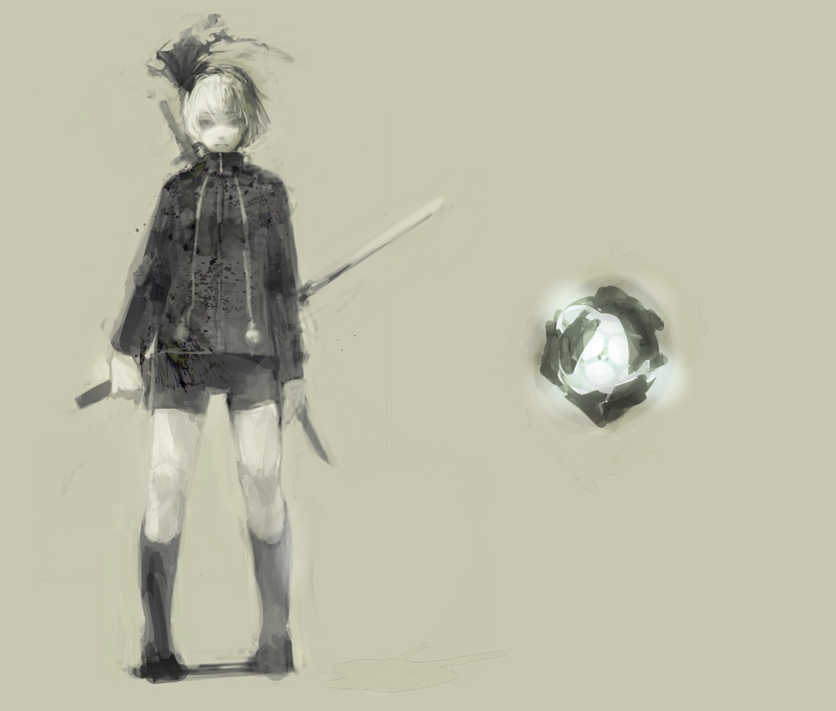 katana, konpaku_youmu, myon, polychromatic, shorts, sugimoto_gang, sword, touhou
