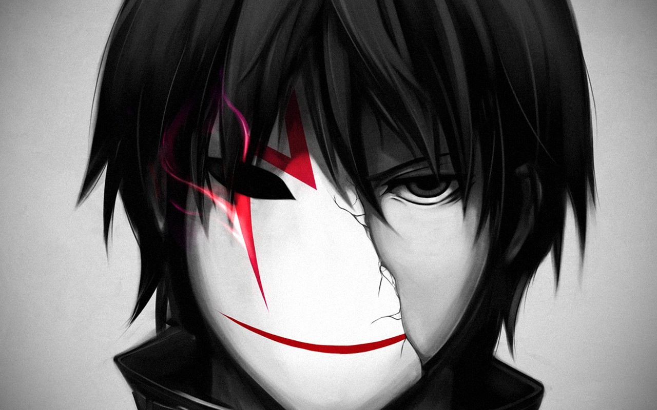 all_male, black_eyes, black_hair, cropped, darker_than_black, gray, hei, male, mask, sukoburu_maeda, third-party_edit