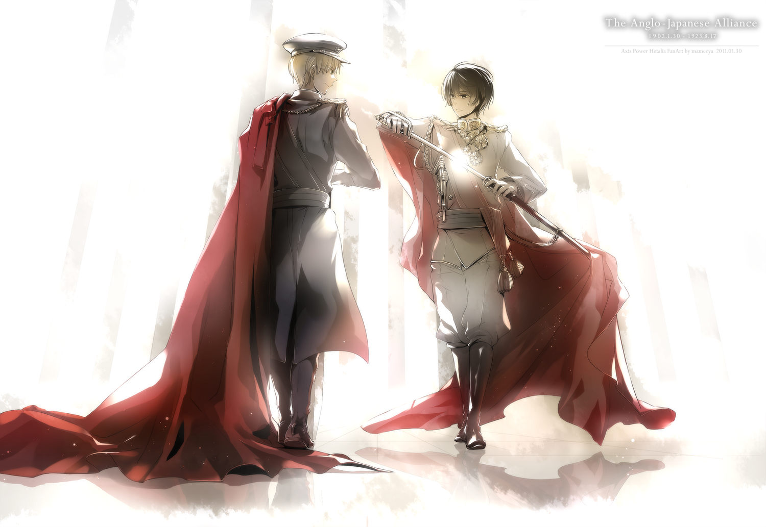 all_male, anthropomorphism, axis_powers_hetalia, japan_(hetalia), male, olong_tea_(mame), sword, uniform